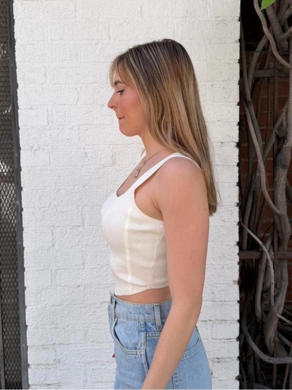 white corset cropped tank top Size S - Picture 3 of 6
